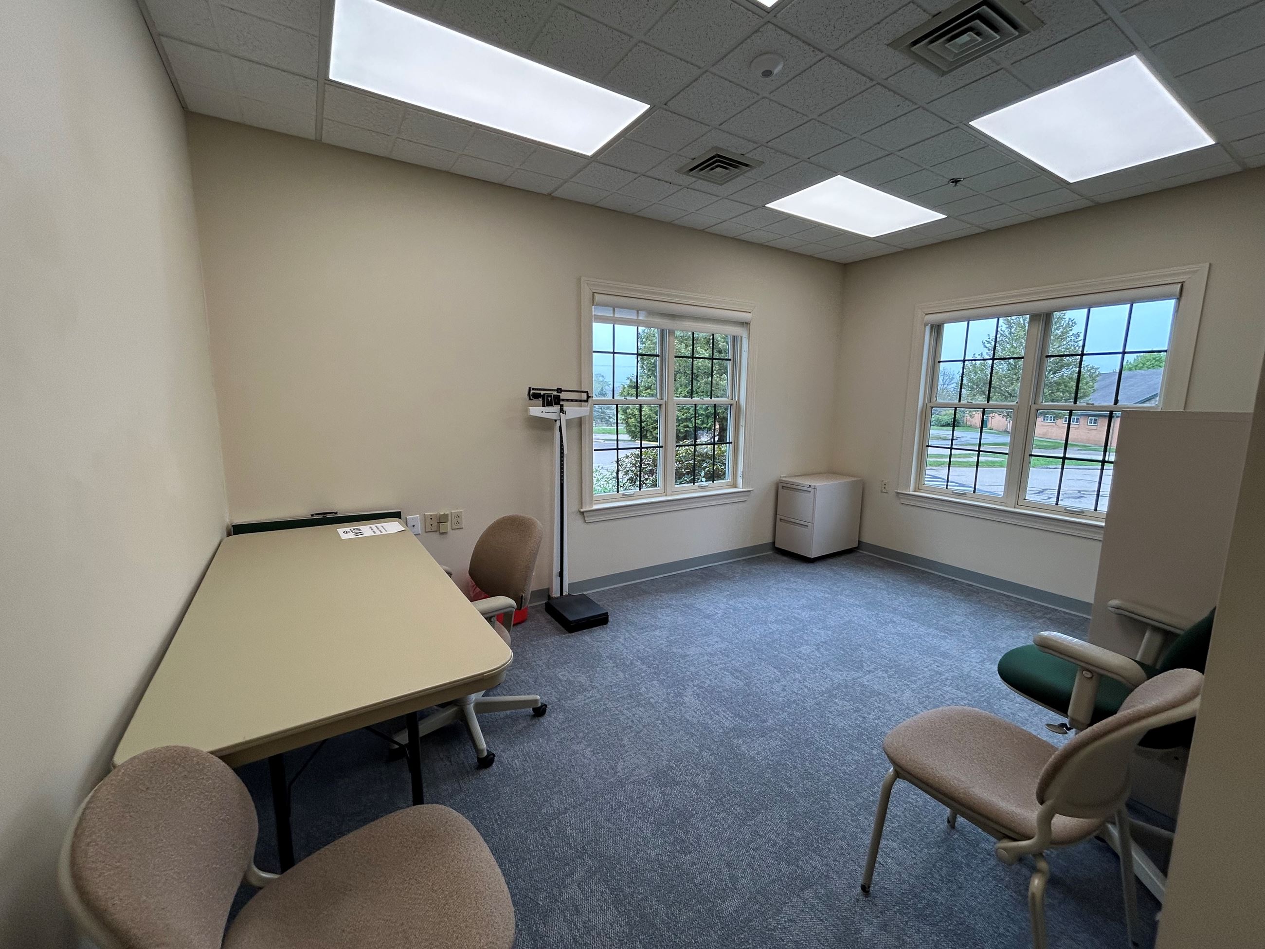 The Wellness Room is a small office space used for one-on-one appointments. 